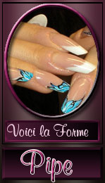 pose d'ongle acrylique forme pipe