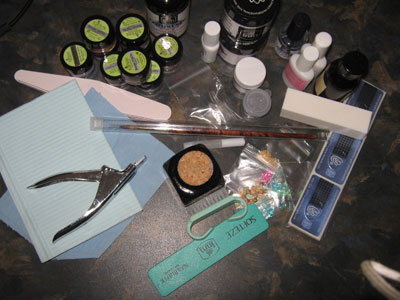 trousse pose d'ongles acrylique complet